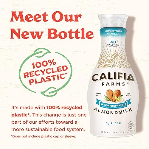 Miniatura 2 de Califia Farms - Leche de almendras de vainilla sin azúcar 48 onzas sin lácteos vegano a base de plantas ceto vegano sin gluten sin OMG sin azúcar