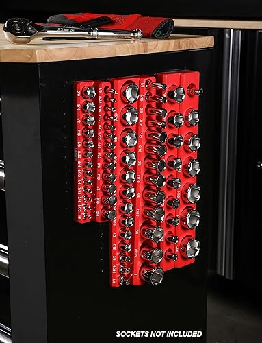 Miniatura 7 de ARES 70234 - Organizador magnético SAE de 26 piezas de 38 pulgadas, capacidad para 13 tomas de tamaño estándar y 13 de tamaño profundo, mantén tu