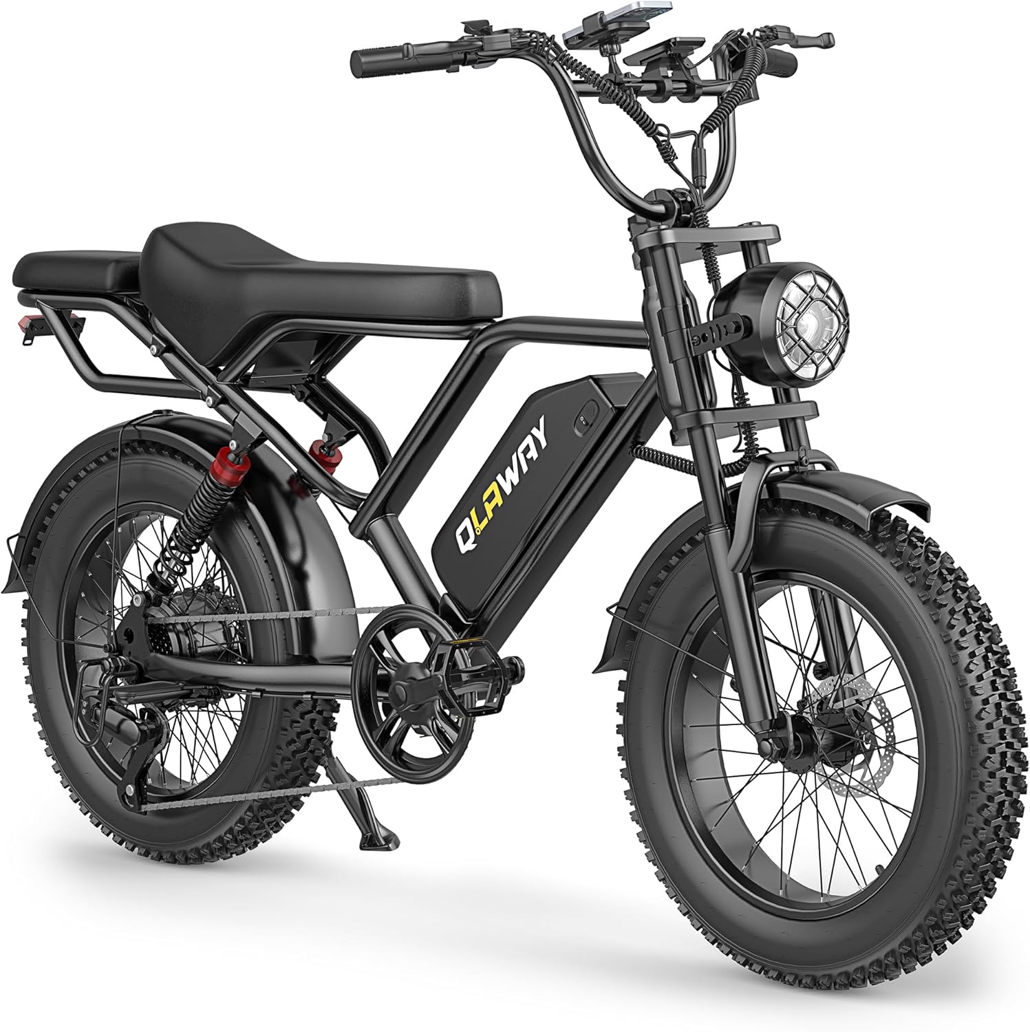 Fat Tire Electric Dirt Bike 750w for Adults 20" Full Suspension Electric Motorcycle Ebikes 48V 18AH Removable Battery,31MPH Top Speed,LED Headlights, Turn Signals,40-70 Miles Range