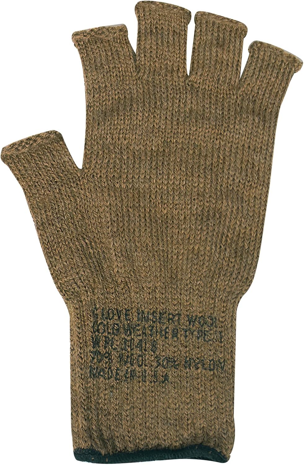 Rothco GI Wool Fingerless Glove, Black : Cold Weather Fingerless Gloves : Sports & Outdoors