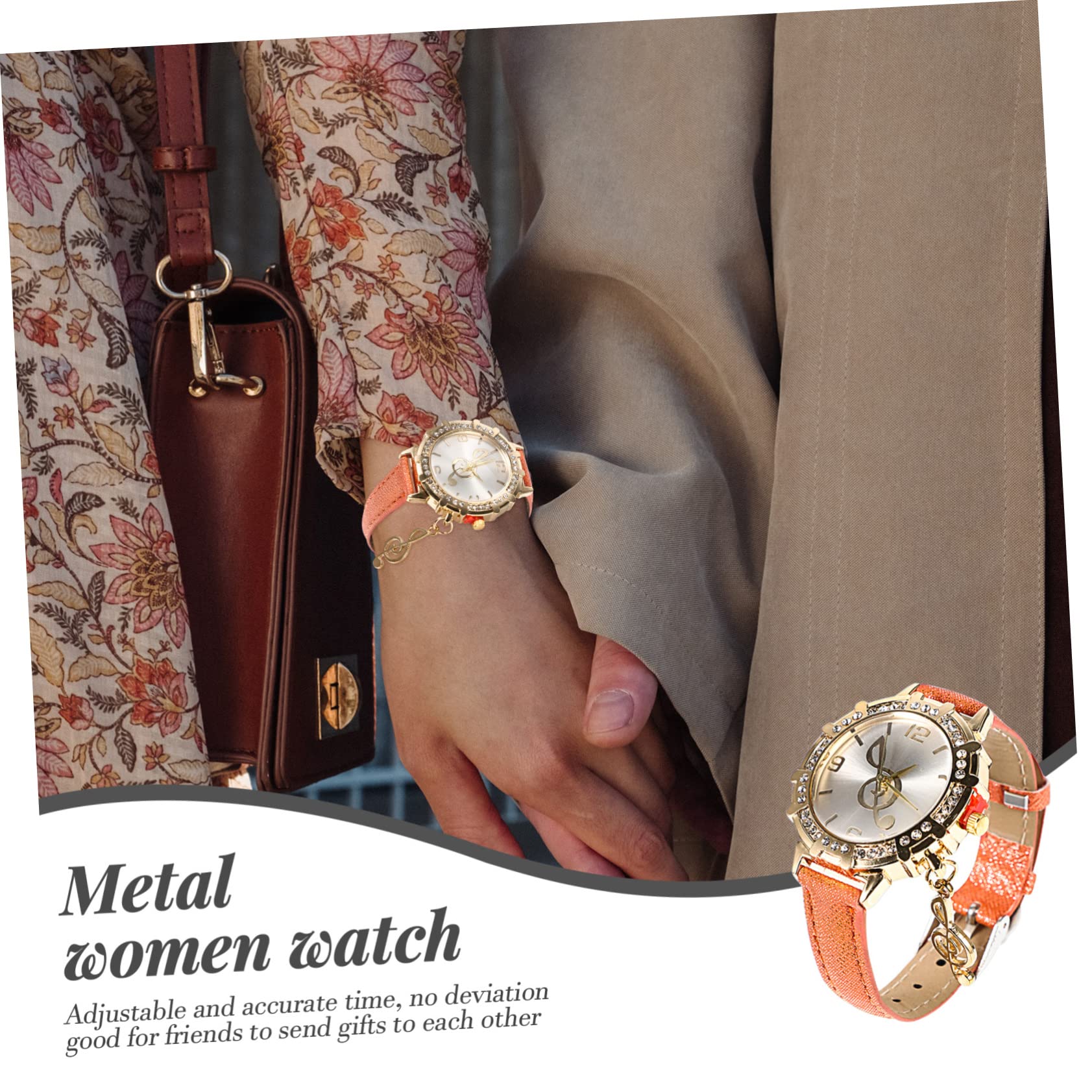 ifundom 3 Piezas Cinturón Reloj De Diamantes Relojes De Mujer Reloj De Pulsera De Mujer Reloj De Pulsera De Metal Relojes De Banda De Cuero Tipo De Movimiento Cuarzo Chica Ropa De