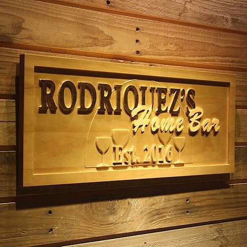 Miniatura 16 de ADVPRO wpa0389 - Letrero de madera grabado en madera con nombre personalizado para el hogar, grande, 26.75 x 10.75 pulgadas