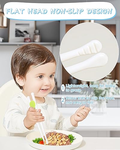 Miniatura 4 de MoHern Entrenamiento de palillos para niños pequeños, 6 pares, soporte para principiantes