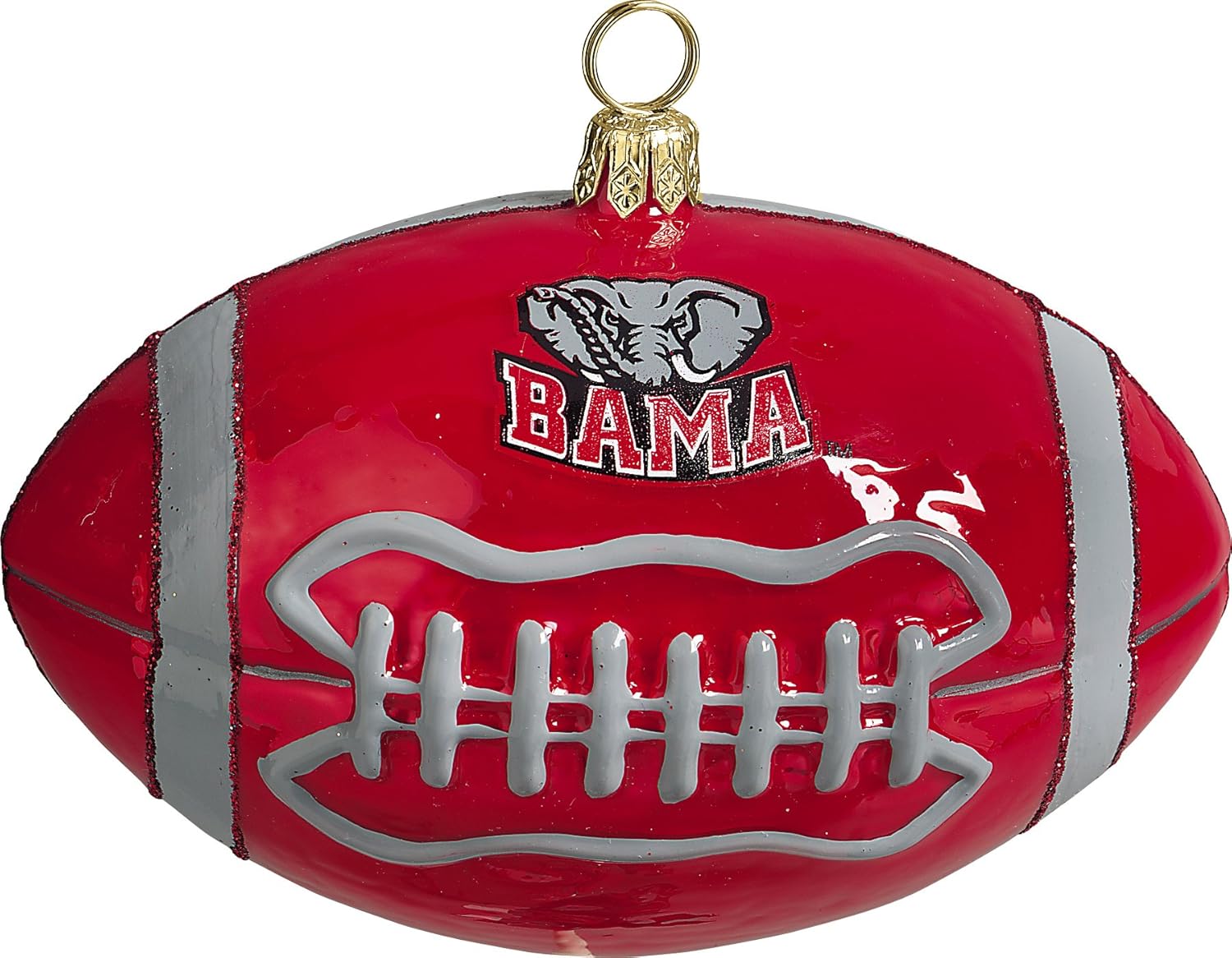 Alabama Crimson Tide Football Blown Glass Ornament
