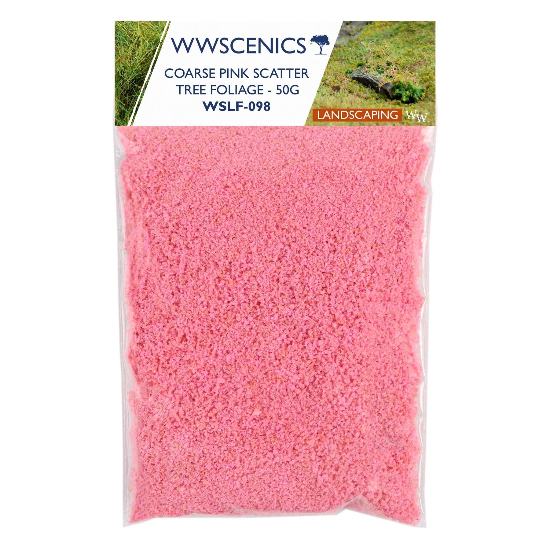 WWS War World Scenics WWScenics Coarse Pink Flower Flock 50g | WSLF-098 | Tree Foliage Flower Effect