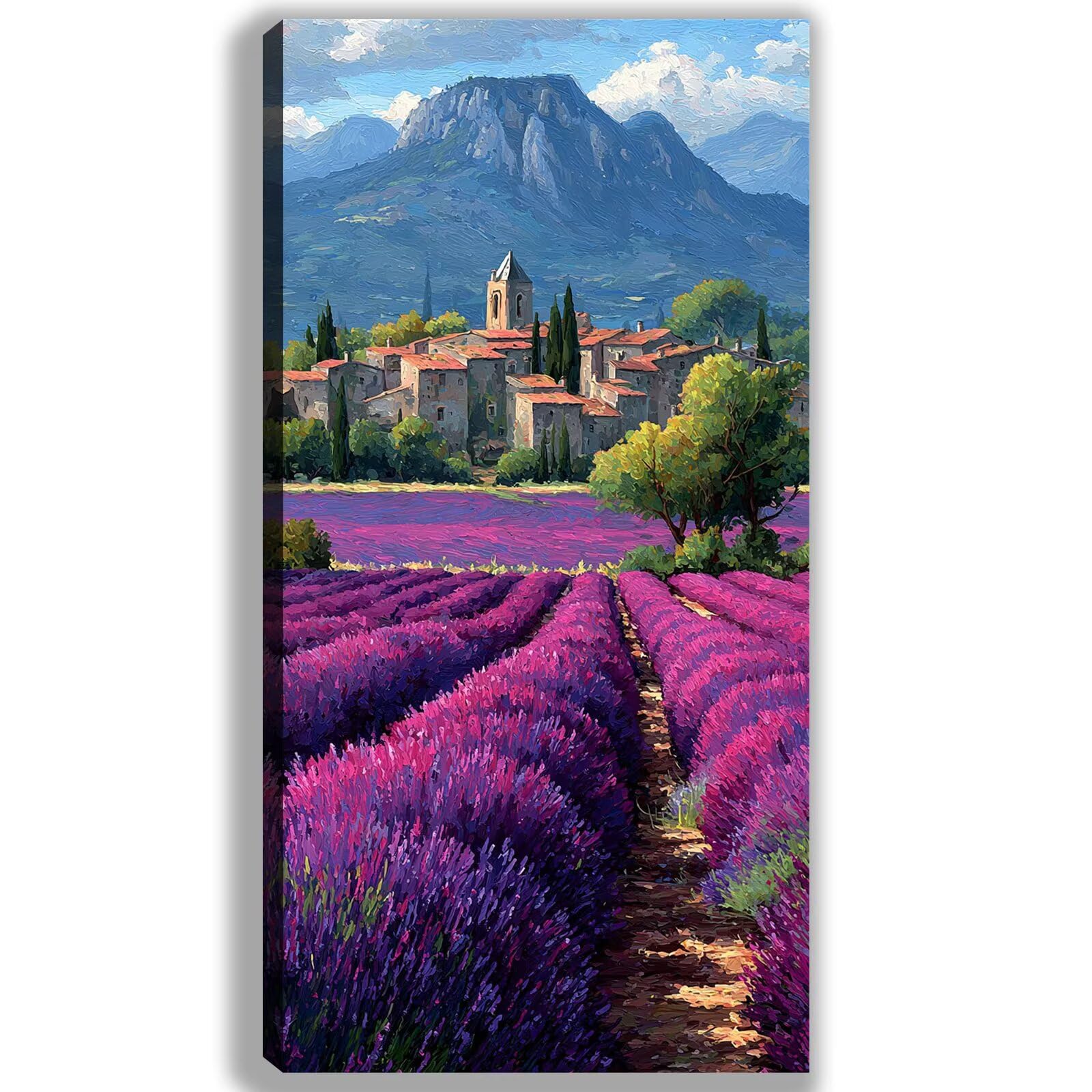 Malen nach Zahlen Erwachsene Großes Format 60x120cm, Lavendel Panorama DIY Malset Komplettset auf Leinwand, Ohne Rahmen Acryl Ölgemälde Malen nach Zahlen Landschaft, Geschenk für Frauen,w-1024k