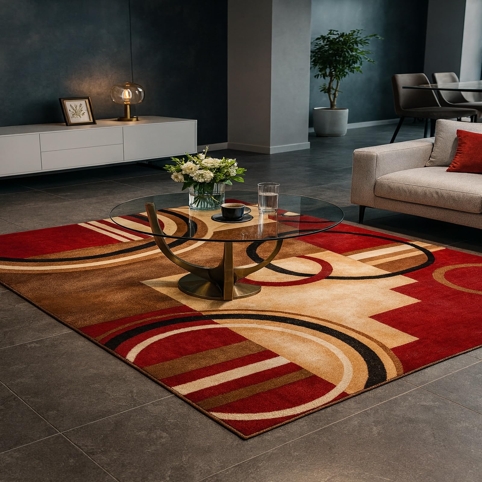 Tapis salon table basse facile à associer pour réchauffer une déco de chambre ado moderne
