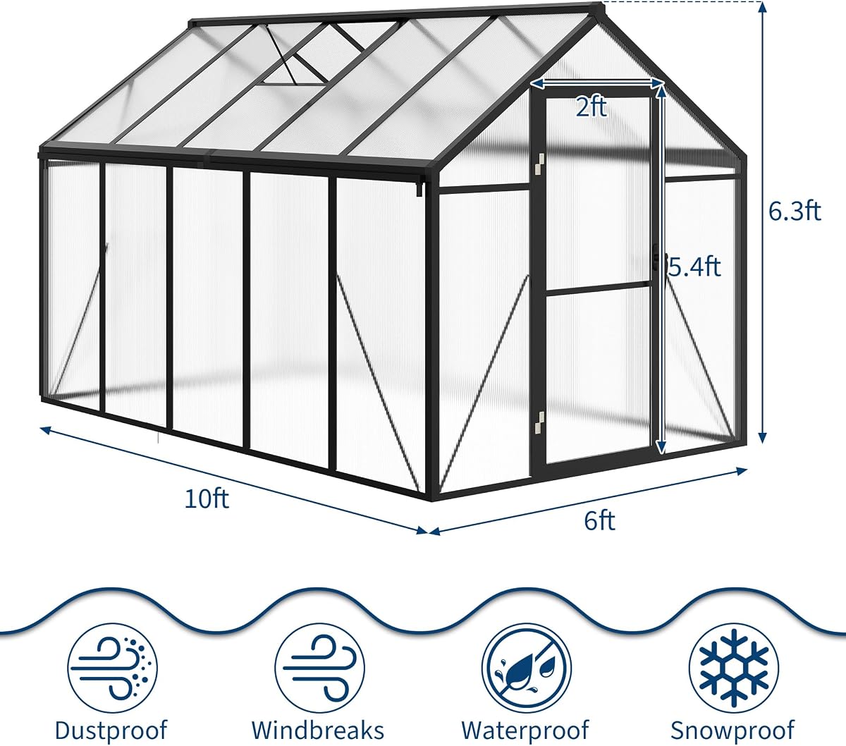 GrowSpan Greenhouse Kit with Anodized Aluminum Frame view 2