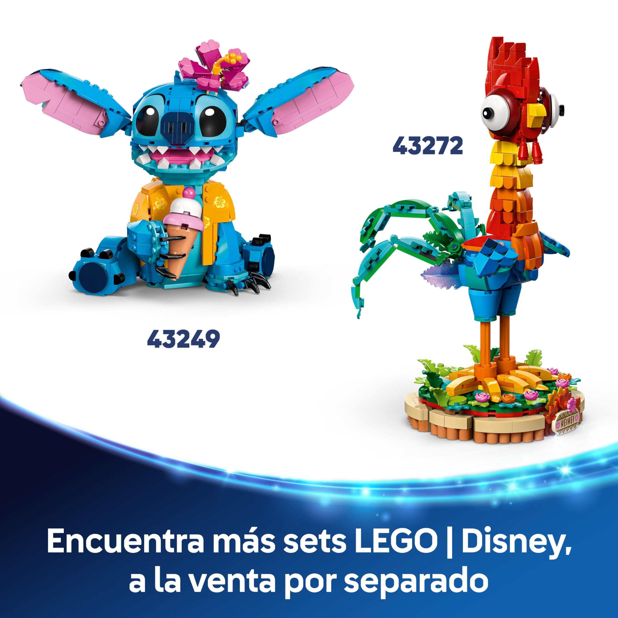 LEGO ǀ Disney Casa en la Playa de Lilo y Stitch de Juguete con 6 Habitaciones, Observatorio, Nave Espacial, 5 Minifiguras, Tabla de Surf y Más, Regalo de Cumpleaños para Niñas y Niños de 9+ Años 43268