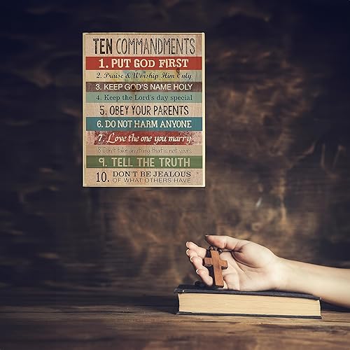 Miniatura 5 de 10 Commandments Christian Wall Art Print - Inspirational Bible Poster for Kids, Home, Office, Church & Sunday School Decor - 8x10 Unframed Poster