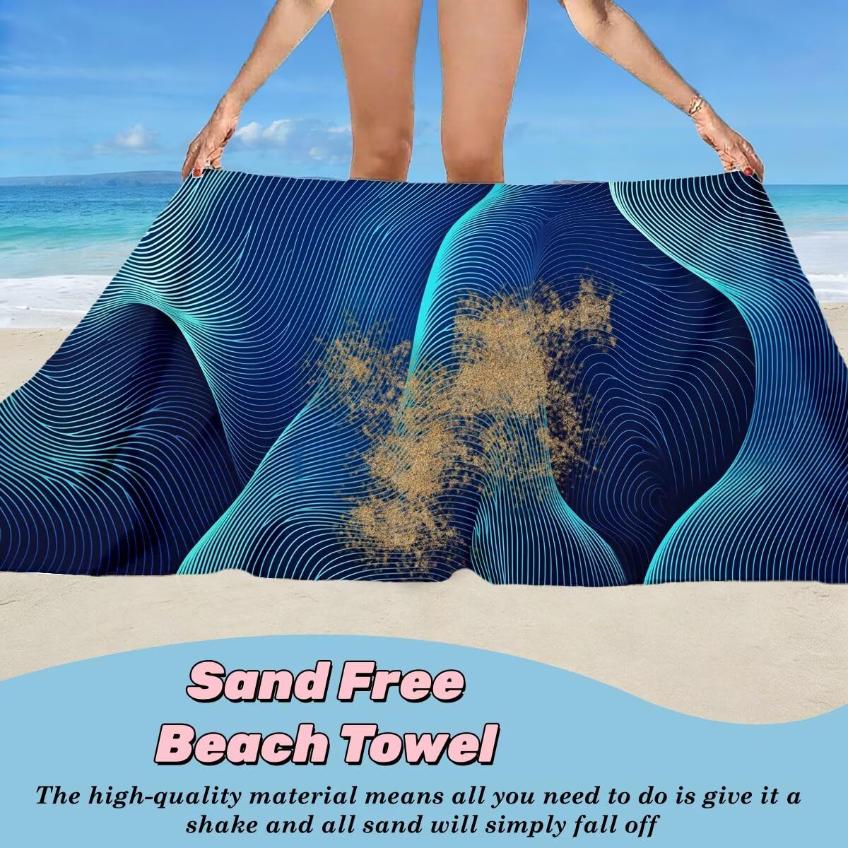Toalla Playa 90x180 cm, Toalla Gimnasio Microfibra Secado Rapido, Juego de 2 Antiarena Toallas de Playa, Ligera Compacta Toallas Microfibra Grande para Viaje, Regalo Hombre Mujer (Abstracto) -4527