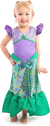 Little Adventures Disfraz clásico de princesa de sirena, lavable a máquina, vestido de juego de simulación infantil sin purpurina