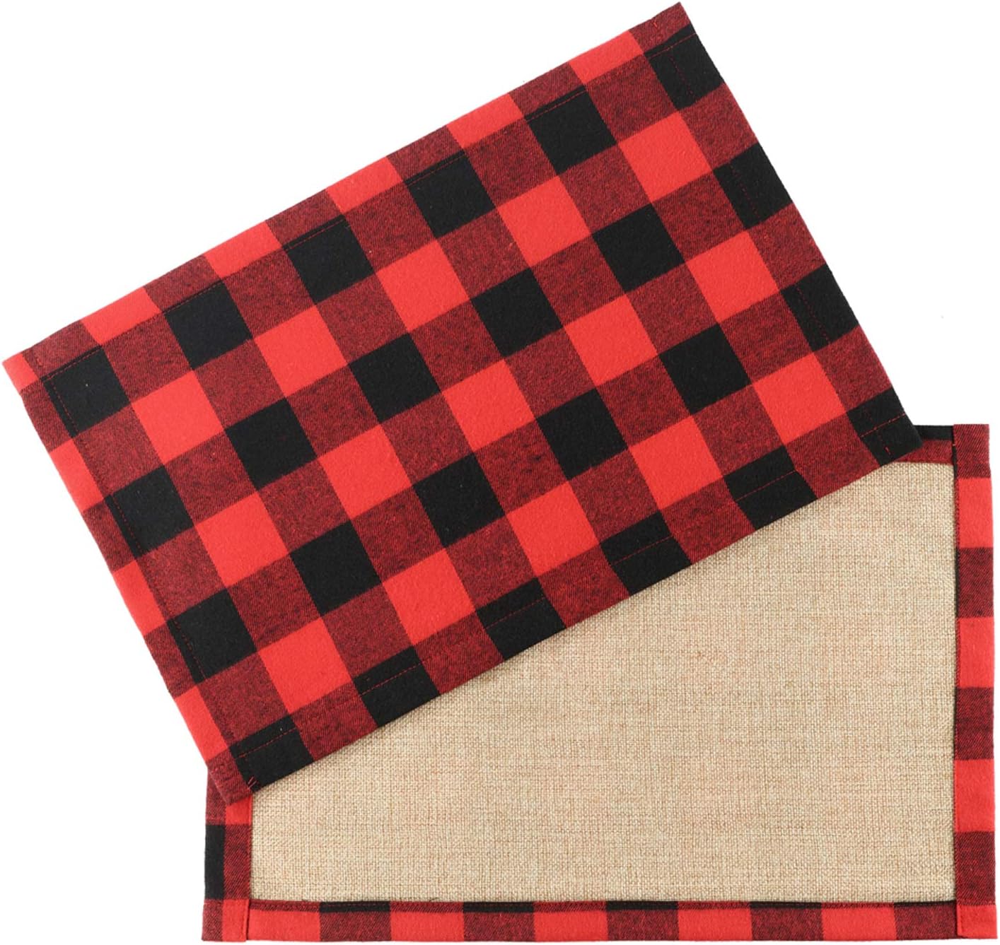 Crazy Deals CHICHIC Set of 4 Christmas Placemats for Dining Table, Water-Resistant Place Mats, Fall Buffalo Plaid Check Table Mats, Reversible Cotton & Burlap for Holiday Table Decoration, Red Black Buffalo Plaid Get Discount 70% Price CHICHIC Set of 4 Christmas Placemats for Dining Table, Water-Resistant Place Mats, Fall Buffalo Plaid Check Table Mats, Reversible Cotton & Burlap for Holiday Table Decoration, Red Black Buffalo Plaid