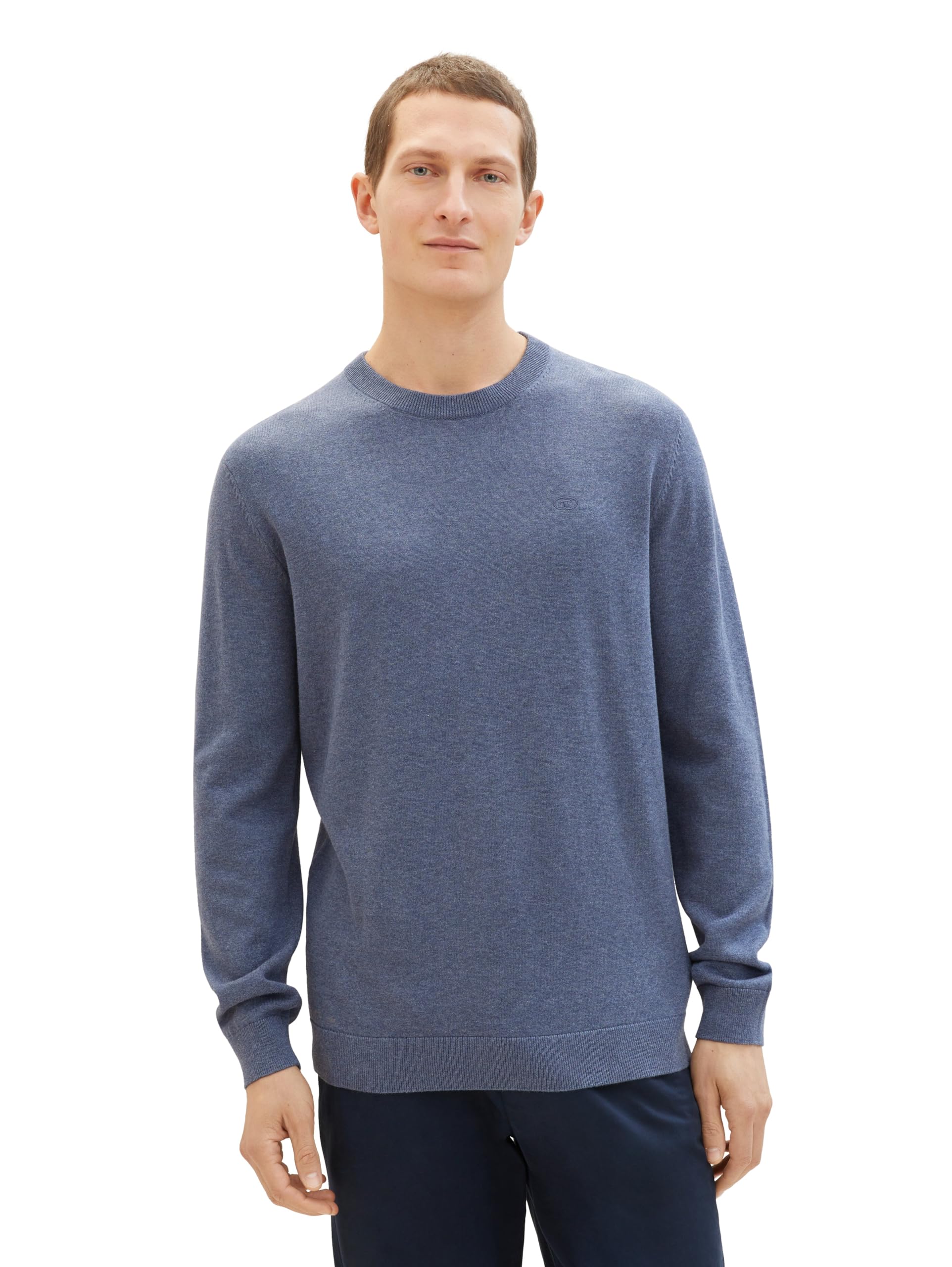 Tom Tailor Herren Basic Strickpullover mit Rundhalsausschnitt