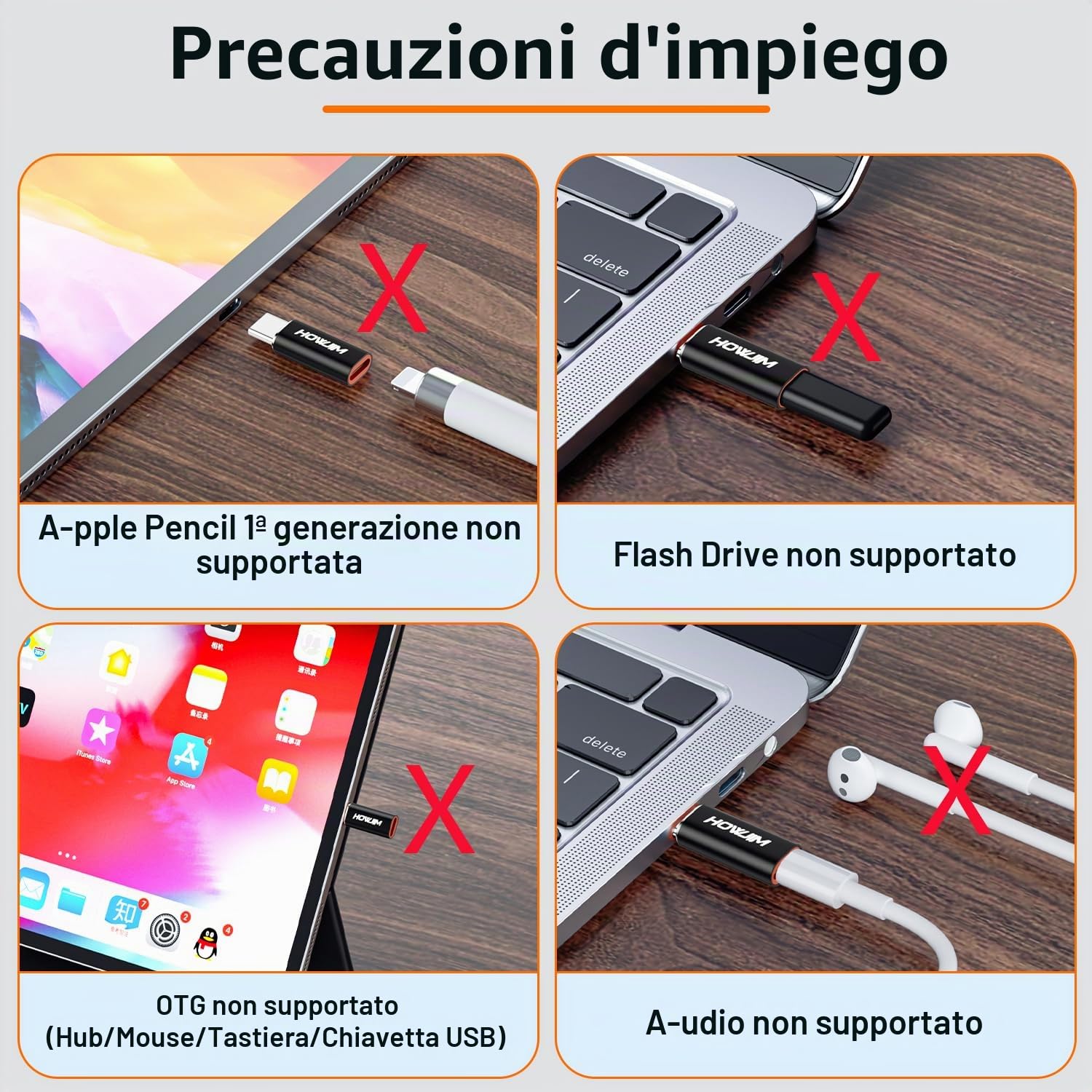 Adattatore Lightning a USB C 2 Pezzi PD27 66W Ricarica Rapida Trasmissione Dati per iPhone 17/16/15 Pad Galaxy Xperia Nero