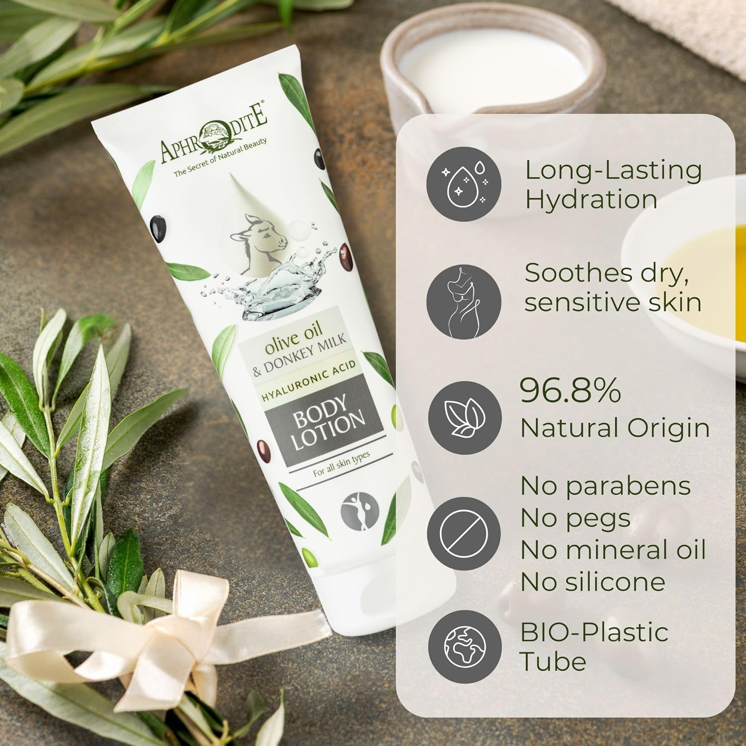 The Youth Elixir - Aphrodite Olive Oil & Donkey Milk Body Lotion 200 ml - Image 2