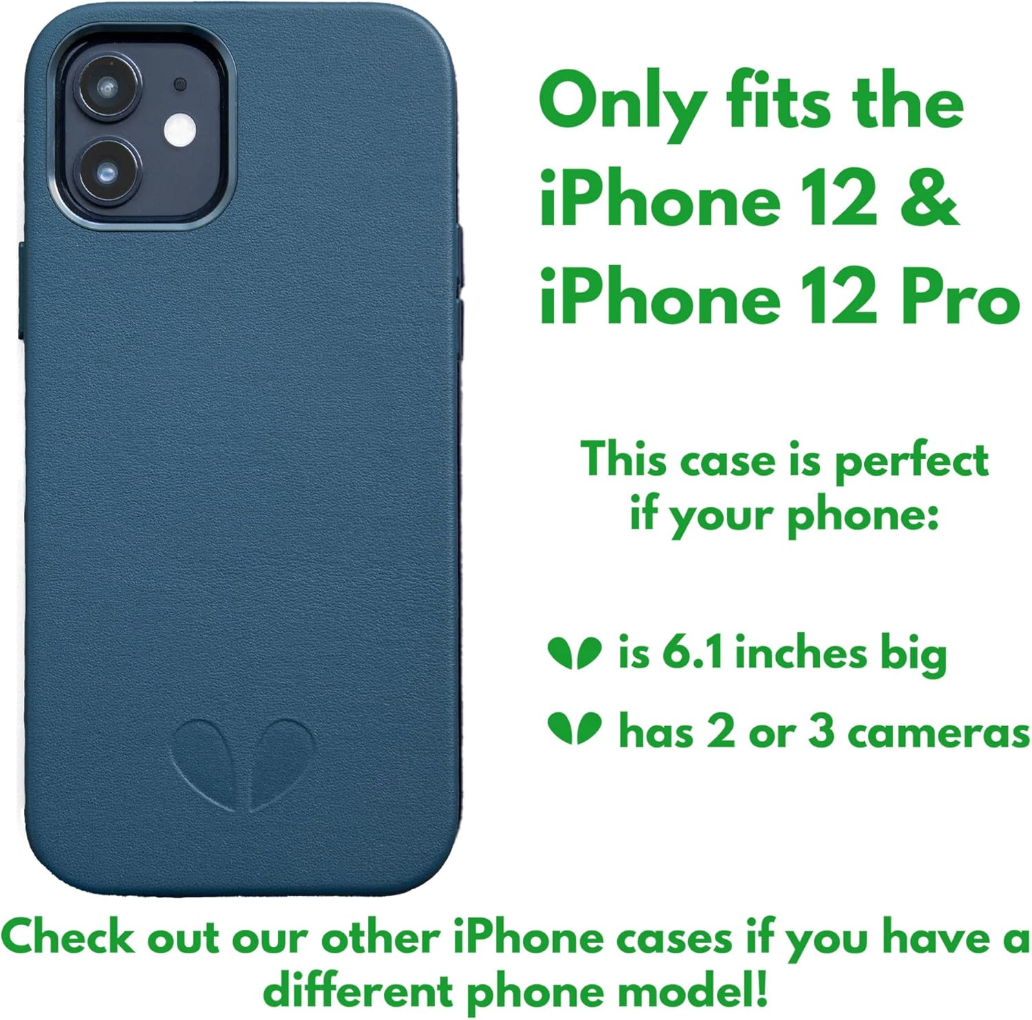 Vegan Leather Magnetic Case for iPhone 12 / iPhone 12 Pro 6.1" [Magnetic Ring] [Slim-Fit] [Scratch Proof] (Baltic Blue)