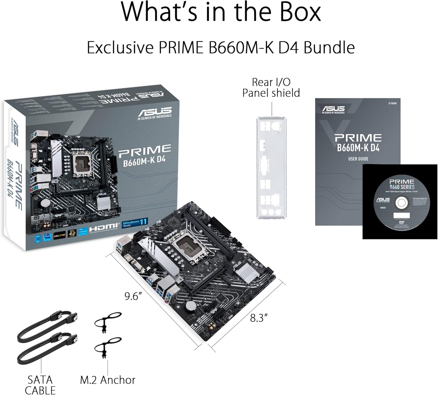 Contents of ASUS Prime B660M-K D4 Motherboard Box