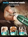 oneisall 4 in 1 Dog Grooming Kit with LCD Display, Dog Hair Trimmer for Paw Nail Grinder, Rechargeable Cordless Low Noise IPX7 Waterproof Pet Clippers Green