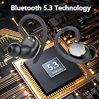 Căști sport wireless Bluetooth 5.3 sprtoybat cu 4 microfoane ENC, rezistență la apă IP7, autonomie 128 ore și afișaj LED pentru iOS și Android 5