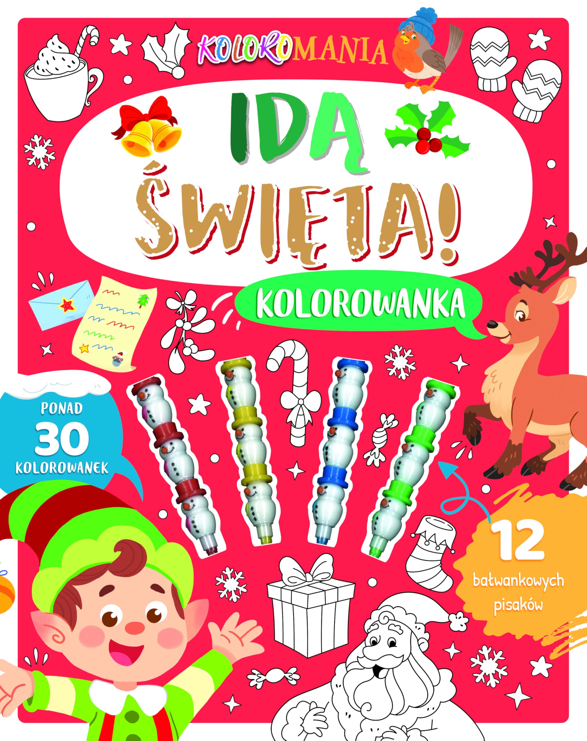 Koloromania. Idą święta! Kolorowanka