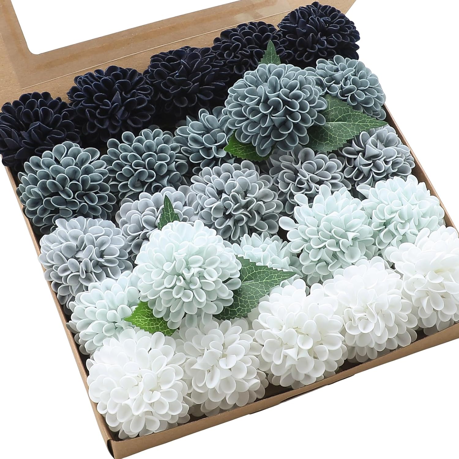 Floroom Artificial Dahlia Flowers 25pcs Real Looking Dusty Rose Shades Foam Fake Roses with Stems for DIY Wedding Bouquets Bridal Shower Centerpieces Floral Arrangements Party Tables Home Decoration