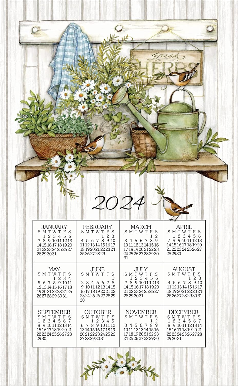 Kay Dee Designs Fresh Herbs 2024 Calendar Towel