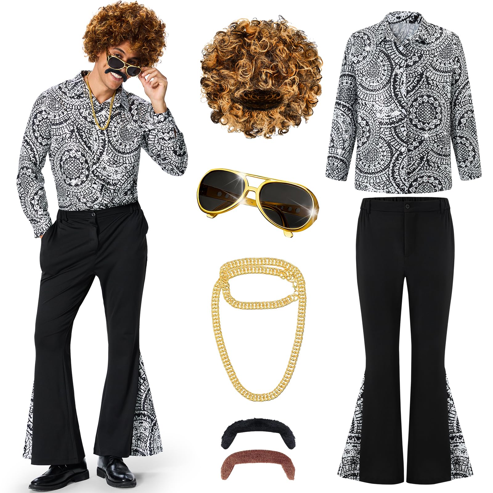 Heren disco broek bruin | Jaren 70 stijlvol en retro