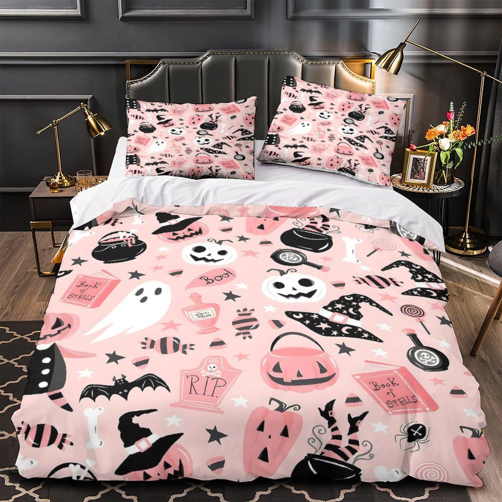 Parure de lit Halloween 135x200 microfibre avec housse de couette imprimée 3D