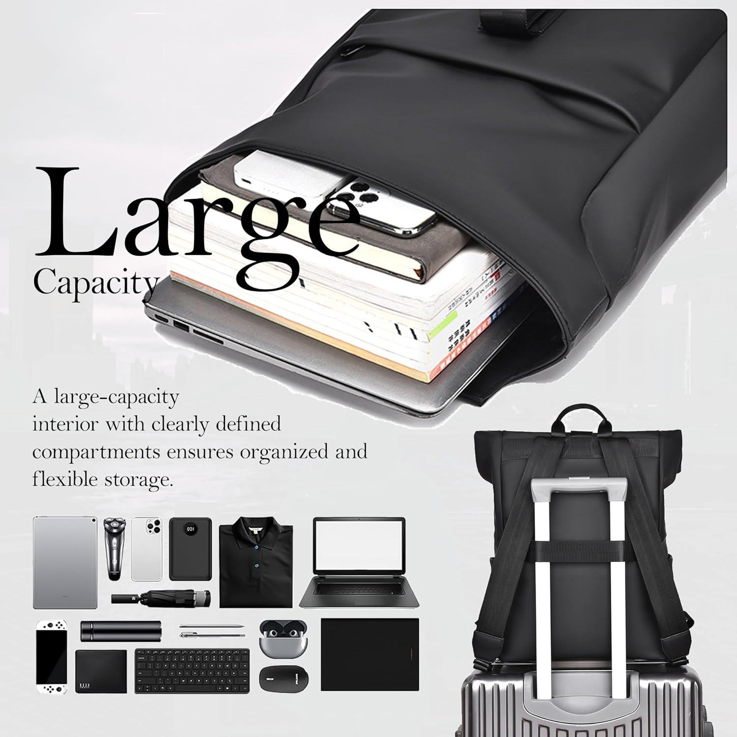 Water Resistant Backpack for Men Women Laptop Bag、college university Backpacks，Fits 15.6 Inch Notebook (blackish green)