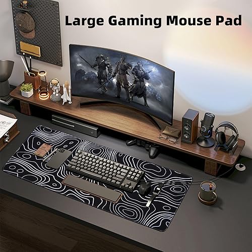 Miniatura 4 de Alfombrilla de mouse grande para escritorio, alfombrilla de mouse grande para juegos, 31.5 x 11.8 pulgadas, alfombrilla de mouse para juegos,