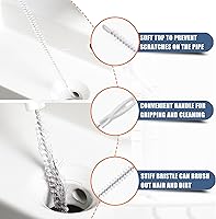 Vista 6 de Removedor de obstrucciones de drenaje de 35.5 pulgadas (1 unidad), removedor de pelo de serpiente de drenaje de 25 pulgadas (6 unidades) y cepillo