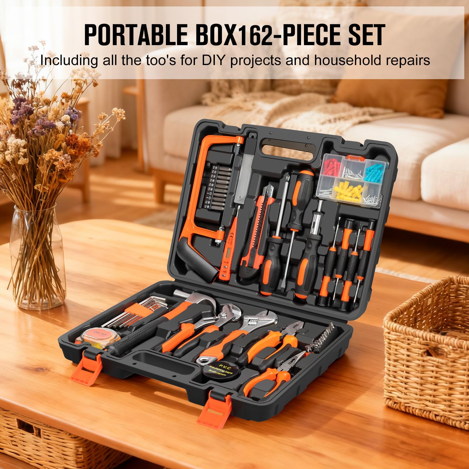 GALAX PRO Cassetta Attrezzi Completa 160 Pezzi,Kit di utensili manuali generici per la casa,Valigia Utensili Portatile con Cacciaviti Cricchetto Pinze Riparazioni
