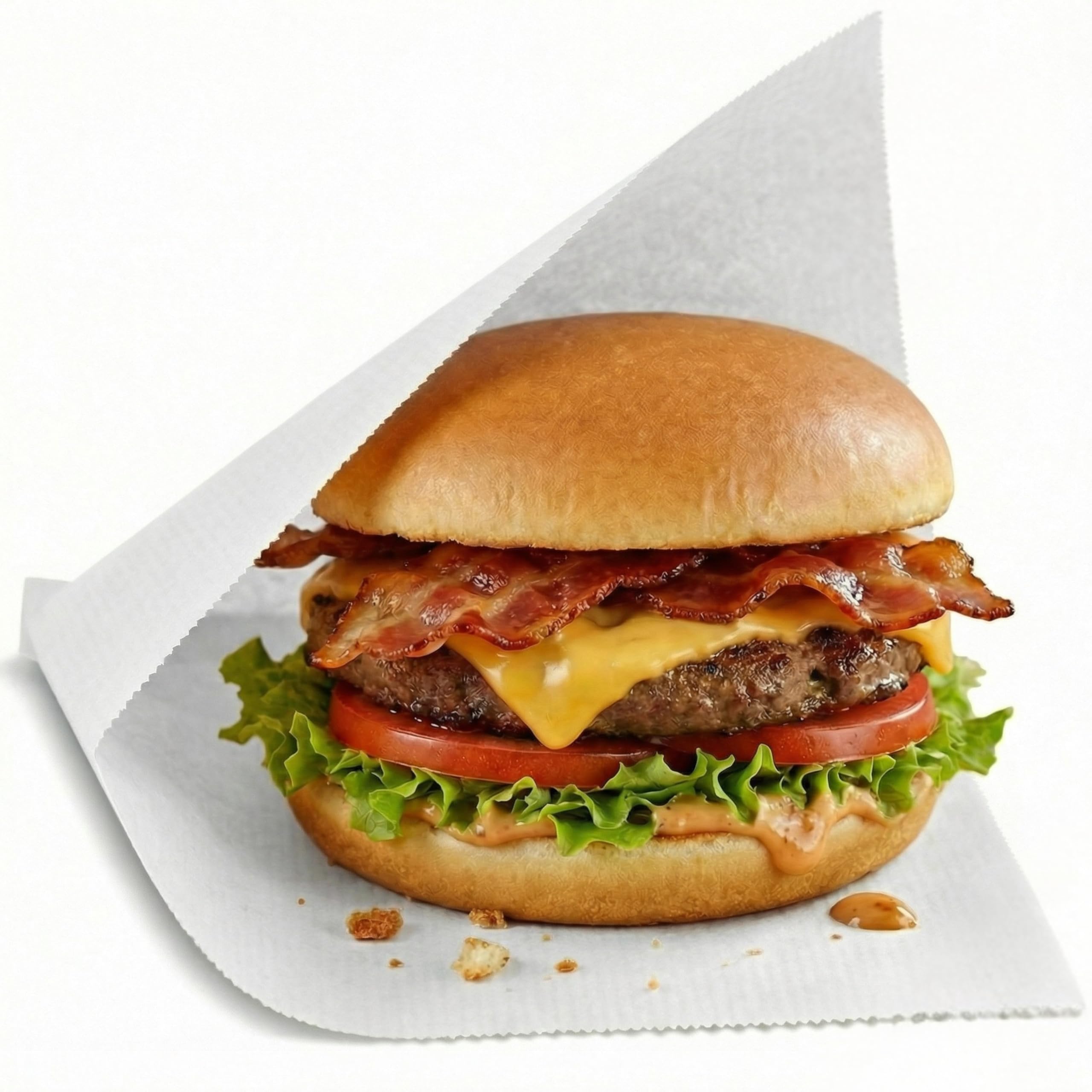 2000 Stück Snacktaschen Weiß 16×16 cm Snackbeutel/Snacktüten/Dönertaschen/Hamburgertaschen aus Kraftpapier | 2-seitig offen | Ideal für Snacks, Döner, Sandwich & To-Go Food