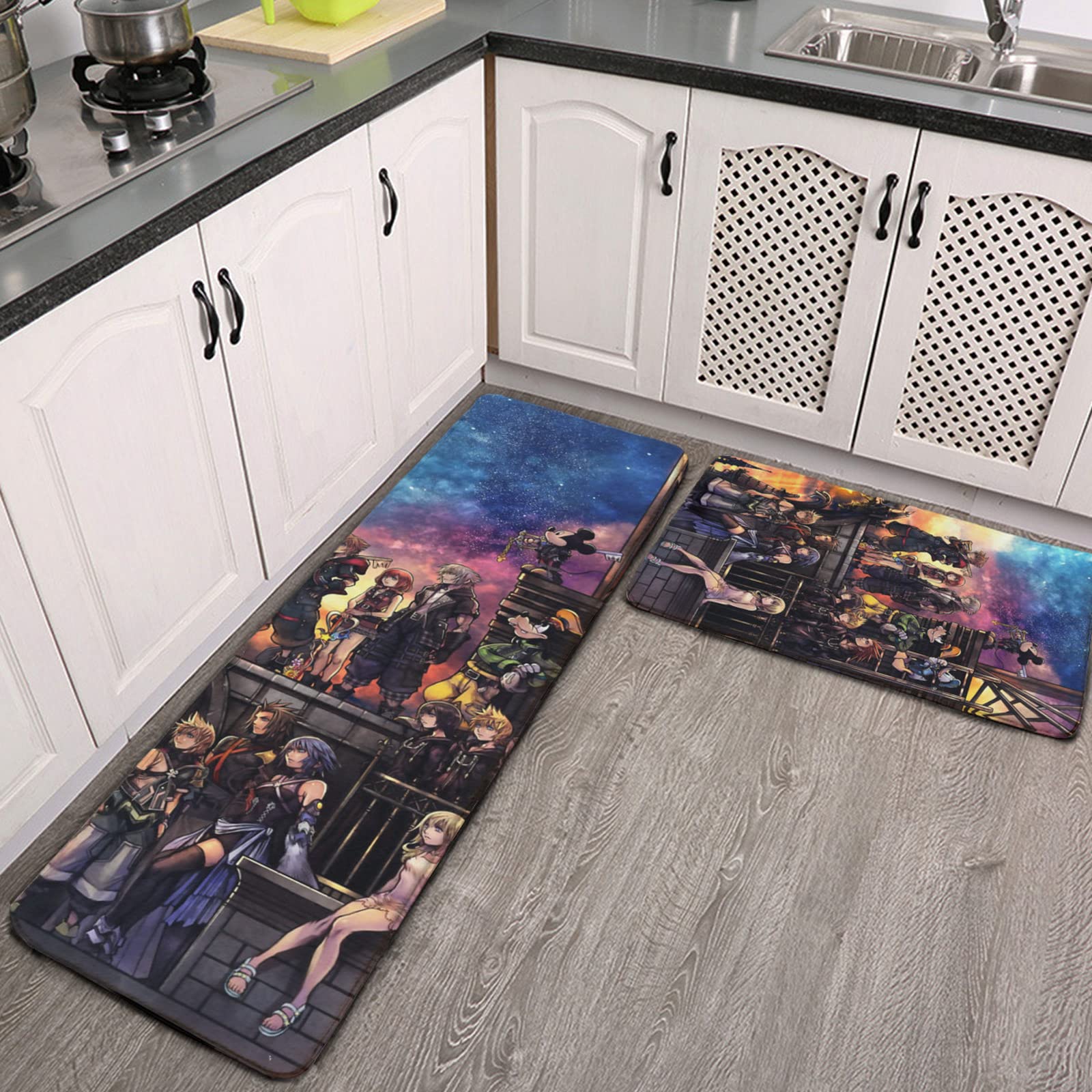 Amazon｜キッチンマット 2点セット ロングマット+洗面マット