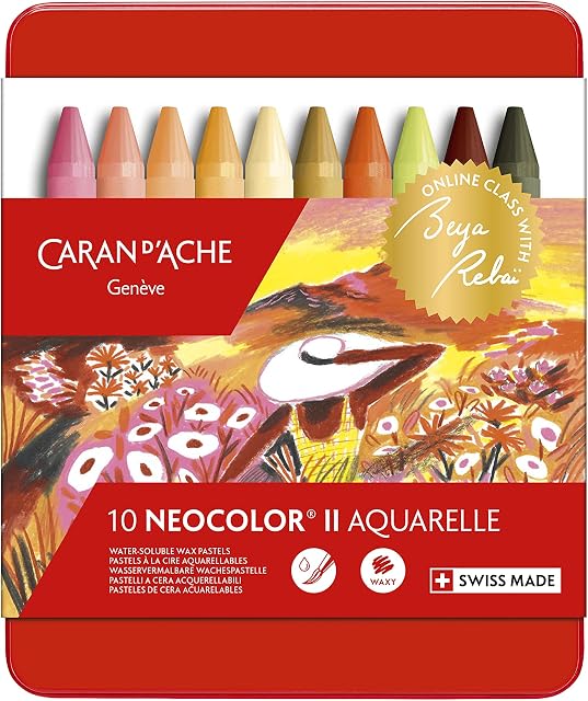 Caran d'Ache d'Ache Case 10 Colouring Pencils Pastel Neocolor II Warm Tones - Limited Edition Beya Rebai + Online Course (7500.410)