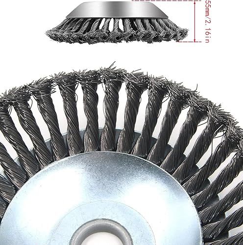 Miniatura 4 de Cuchilla de alambre de acero giratorio de 8 pulgadas para recortadoras de cuerdas, cortacésped de jardinería, eliminación de óxido de hierba de