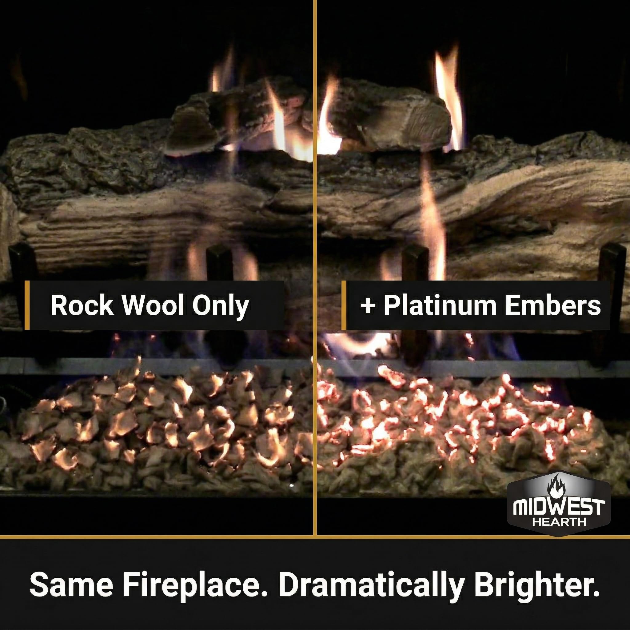 Midwest Hearth Platino Embers for Gas Logs and Fireplaces (5 Gramos)