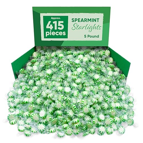 Starlight - Caramelo de menta verde 5 libras de mentas a granel envueltas individualmente mentas de menta verde caramelo duro para el aliento