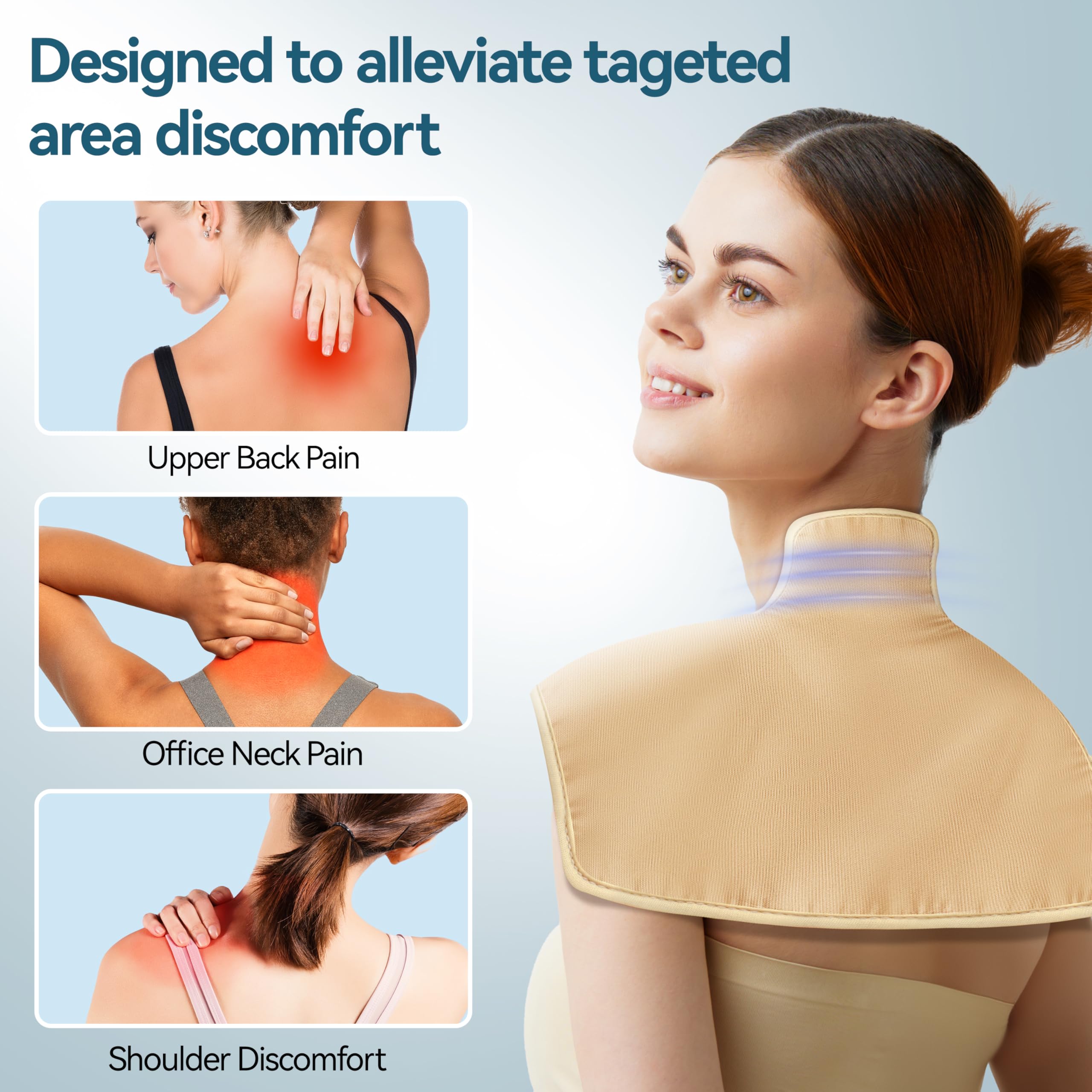 Taoscare Castor Oil Pack Wrap for Shoulder, Neck & Upper Back – Reusable Adjustable Velcro Caster Oils Compress Pad – Organic Cotton & Waterproof Nylon, Ideal for Comfort, Relaxation & Massage