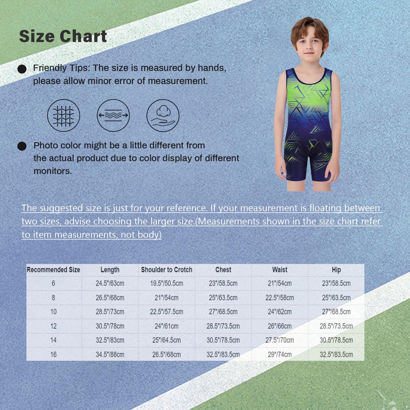 Mufeng Body da Bambino Sportivo Canottiera da Powerlifting Wrestling Senza Manica Leotard Bodysuit Tuta da Ginnastica Artistica Gilet da Sollevamento Pesi