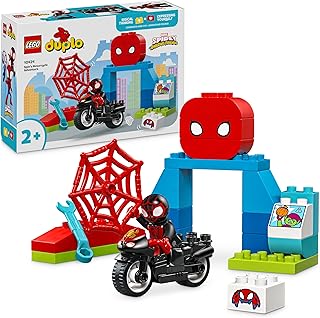 LEGO DUPLO Marvel Spins Motorcycle Adventure - Motor Skills Toy for the TV Series Spidey and His Super Friends - Creative Motorcycle Toy for Building for Children from 2 Years - Toddler Toy 10424