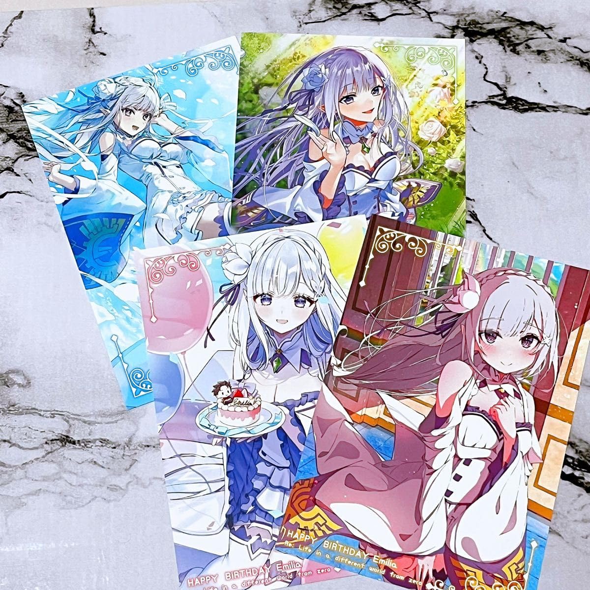 Re:ゼロから始める異世界生活 特典イラストカード4点セット Re:ゼロから始める異世界生活 特典イラストカード4点セット Re