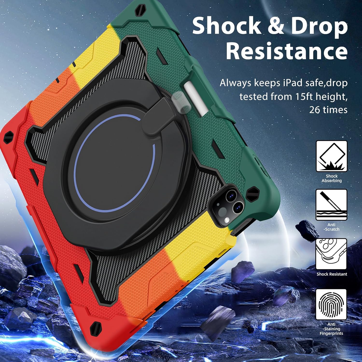ROISKIN for iPad Air 11 inch M4/M3/M2 Case, iPad Pro 11 inch 4th/3rd/2nd/1st Generation,iPad Air 5th/4th 10.9 inch Case,Heavy Duty Shockproof with 360 Stand Handle Shoulder Strap Pen Holder for Kids