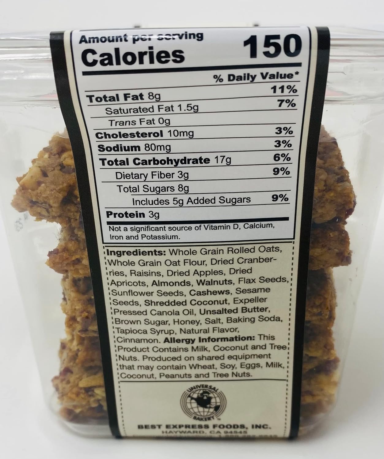 Universal Bakery Whole Grain Sunrise Energy Fruits And Nuts Bars Bundled With Kokobunch Kit 3-10oz PACK