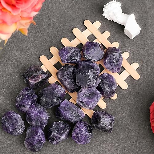 Miniatura 3 de YATOJUZI Amatista - Cristales curativos naturales a granel de 1 libra, piedras en bruto, juego de piedras en bruto, para cabbing, pulir lapidario,