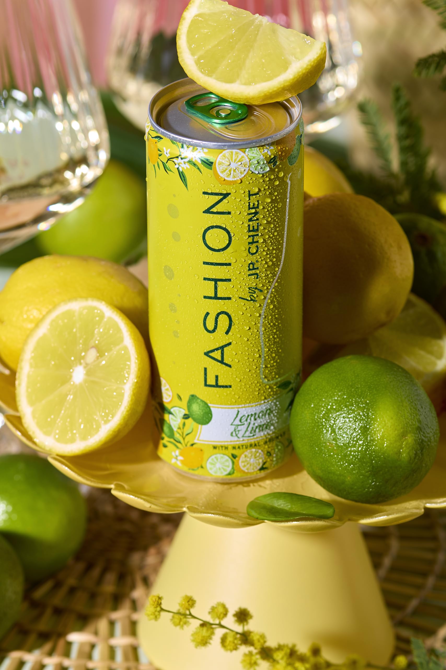 JP Chenet - Fashion Citron & Citron vert, vin pétillant aromatisé, cocktail prêt à boire en canette (12 x 25 cl)