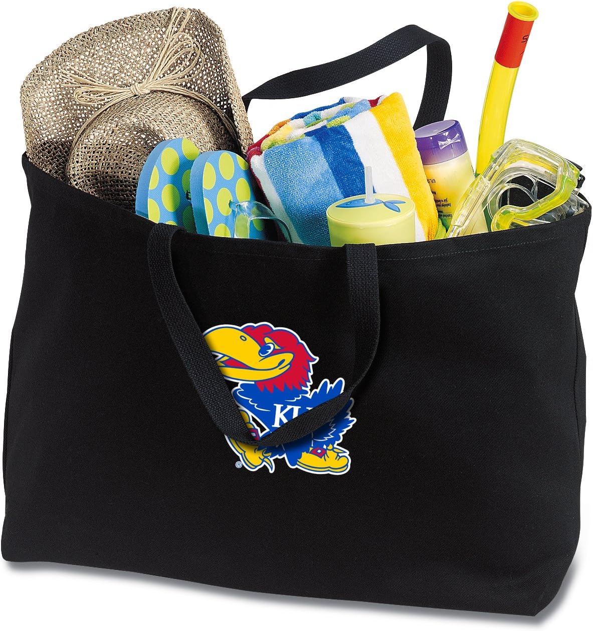 Broad Bay JUMBO KU Jayhawks Tote Bag or Large Canvas University of Kansas Shopping Bag