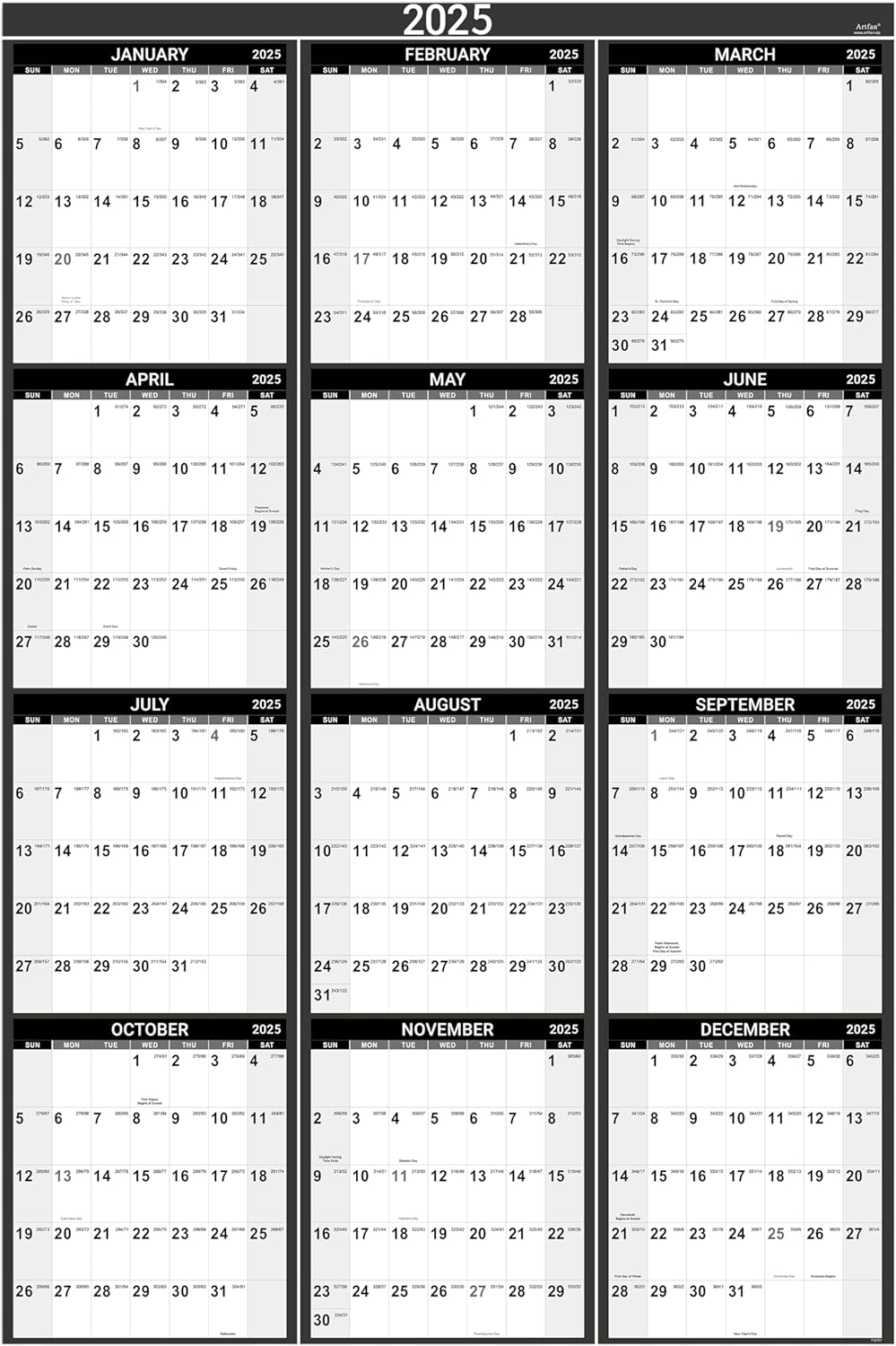 Amazon.com: Yearly Wall Calendar 2025 - Wall Calendar 2025, Jan.2025
