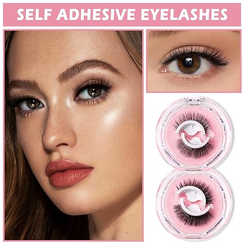 Miniatura 2 de Pestañas autoadhesivas, pestañas autoadhesivas reutilizables, sin pegamento, pestañas postizas de aspecto natural, pestañas autoadhesivas para